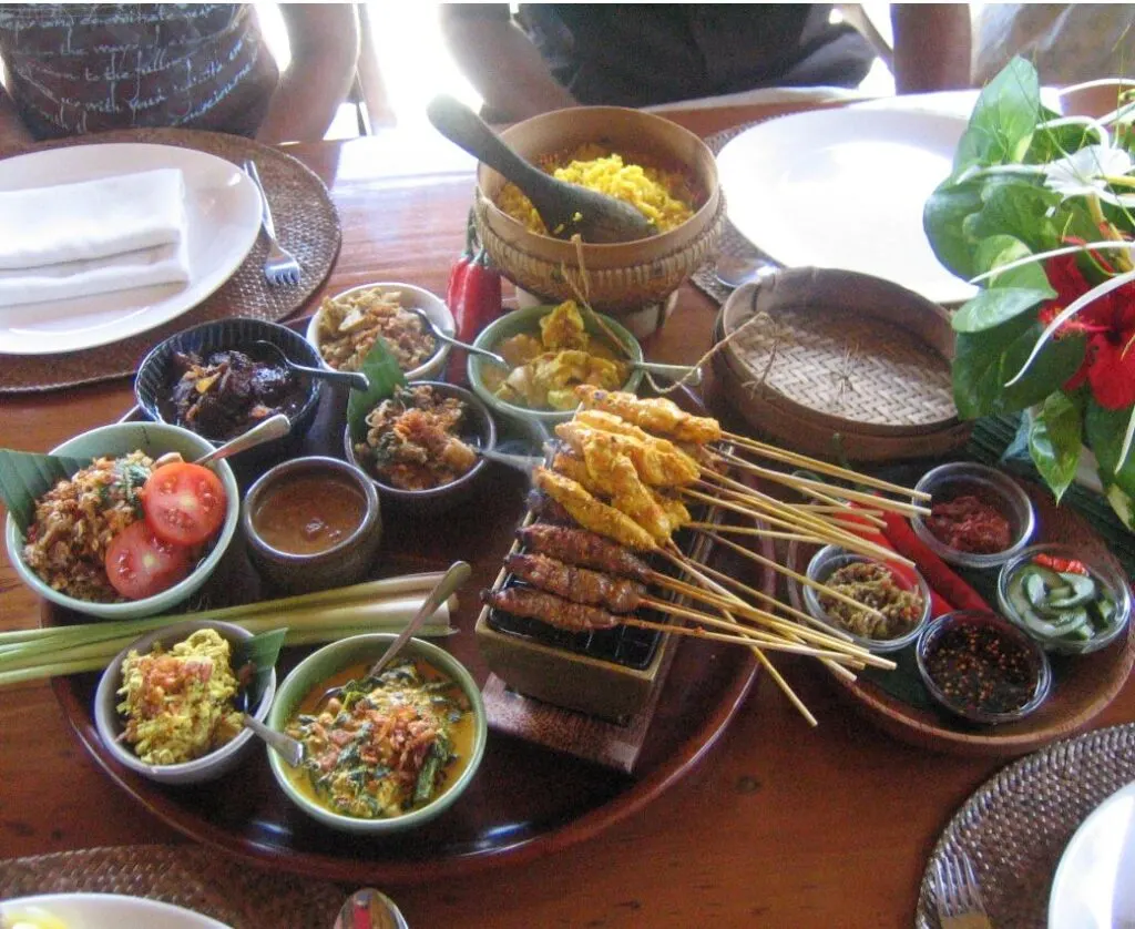 Bali traditional meal with pork