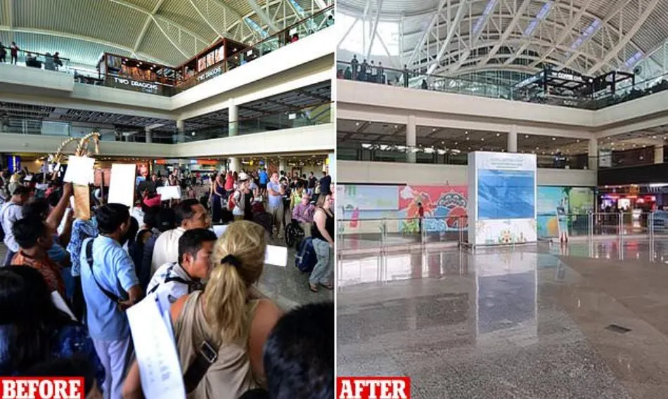 Bali Airport before and after