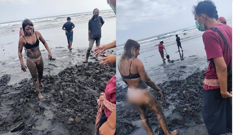 Bali Tourist Caught on Closed Beach In Tabanan