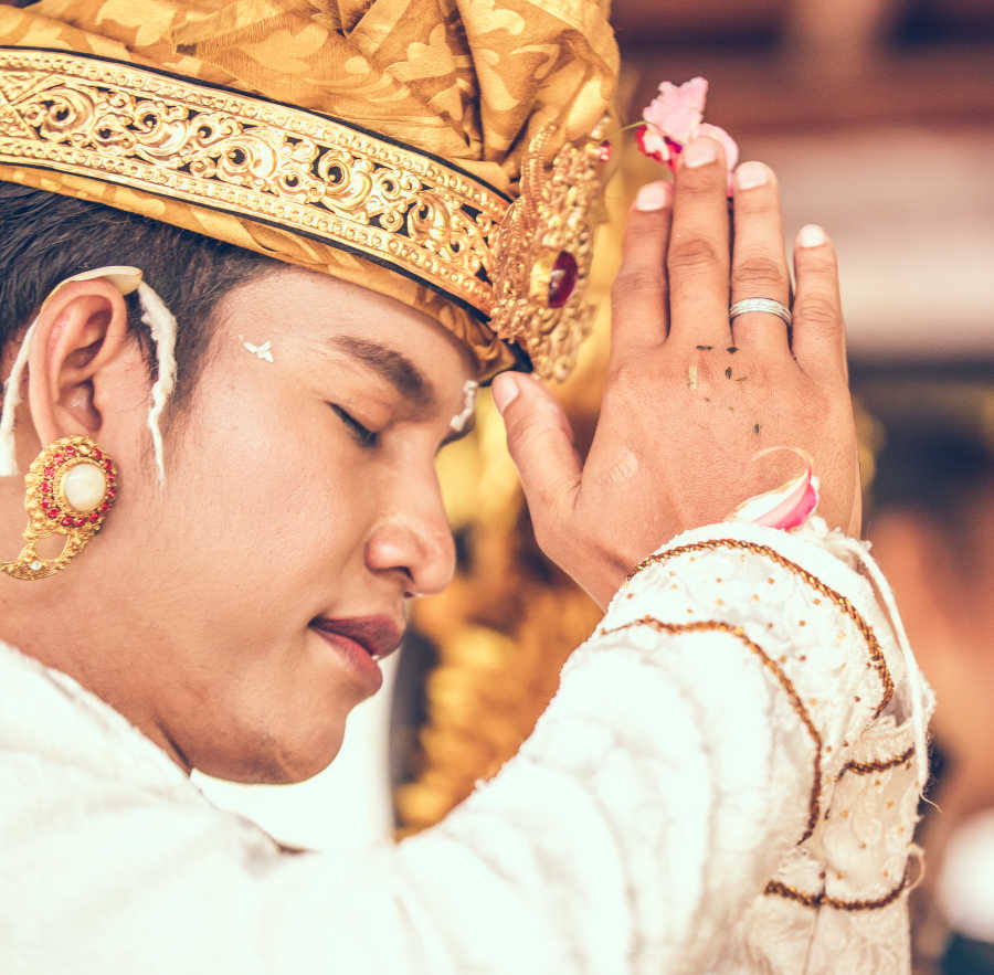 Bali local praying