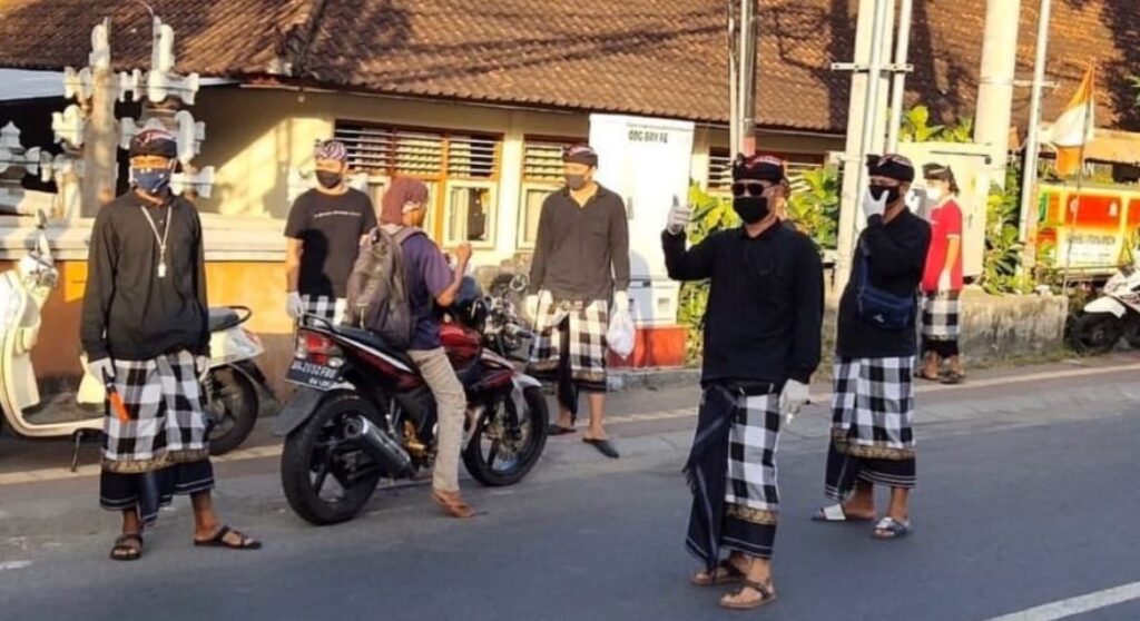 Bali local officials at checkpoint