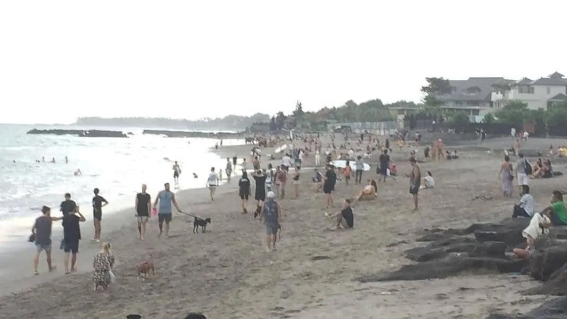 Closed Beach In Canggu Packed With People Defying Governors Orders