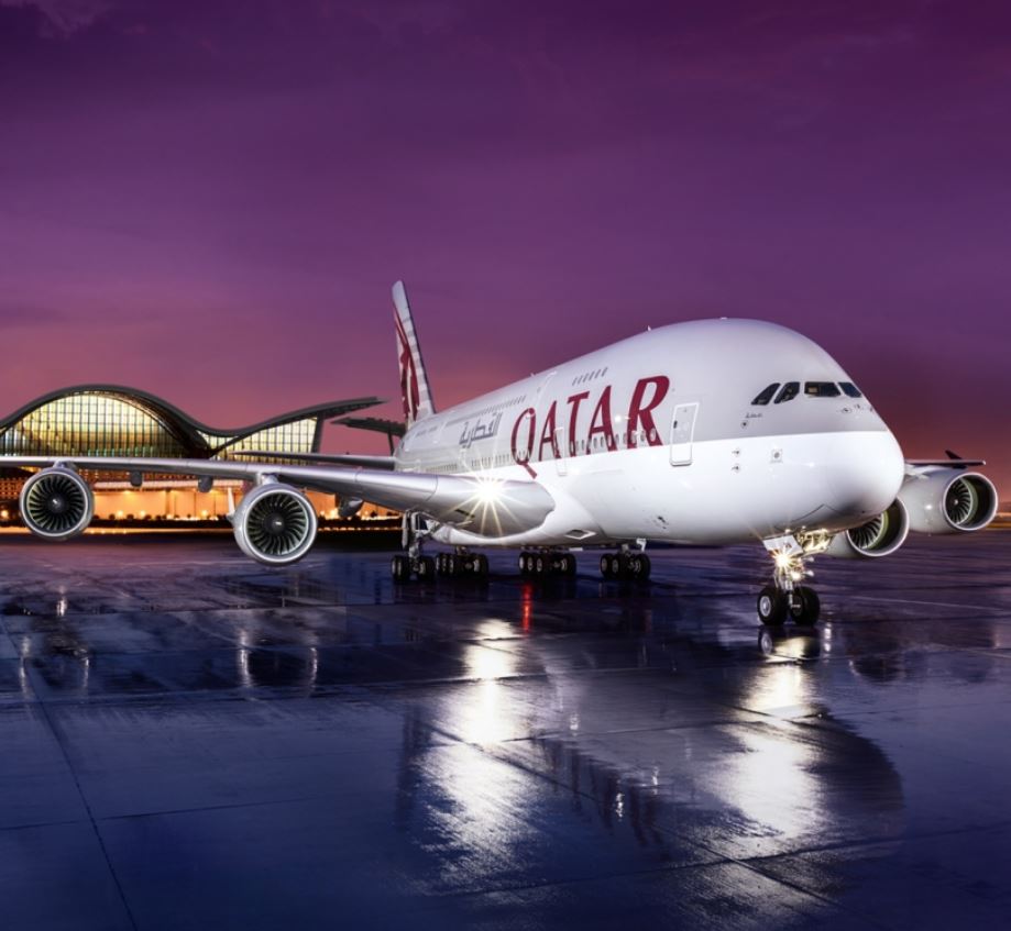 Qatar airways at hangar