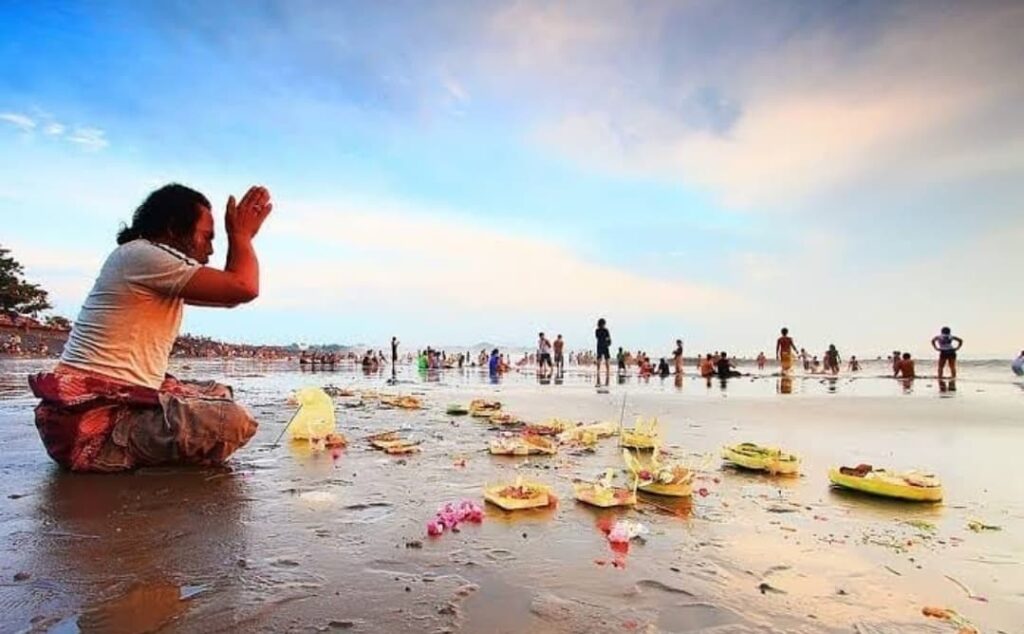 bali prayers on beach