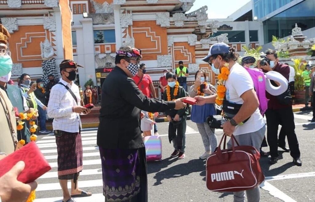 Airport arrivals in bali welcomed