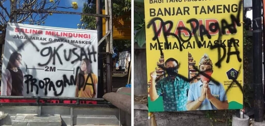 Bali Police Investigating Vandalized COVID-19 Billboards