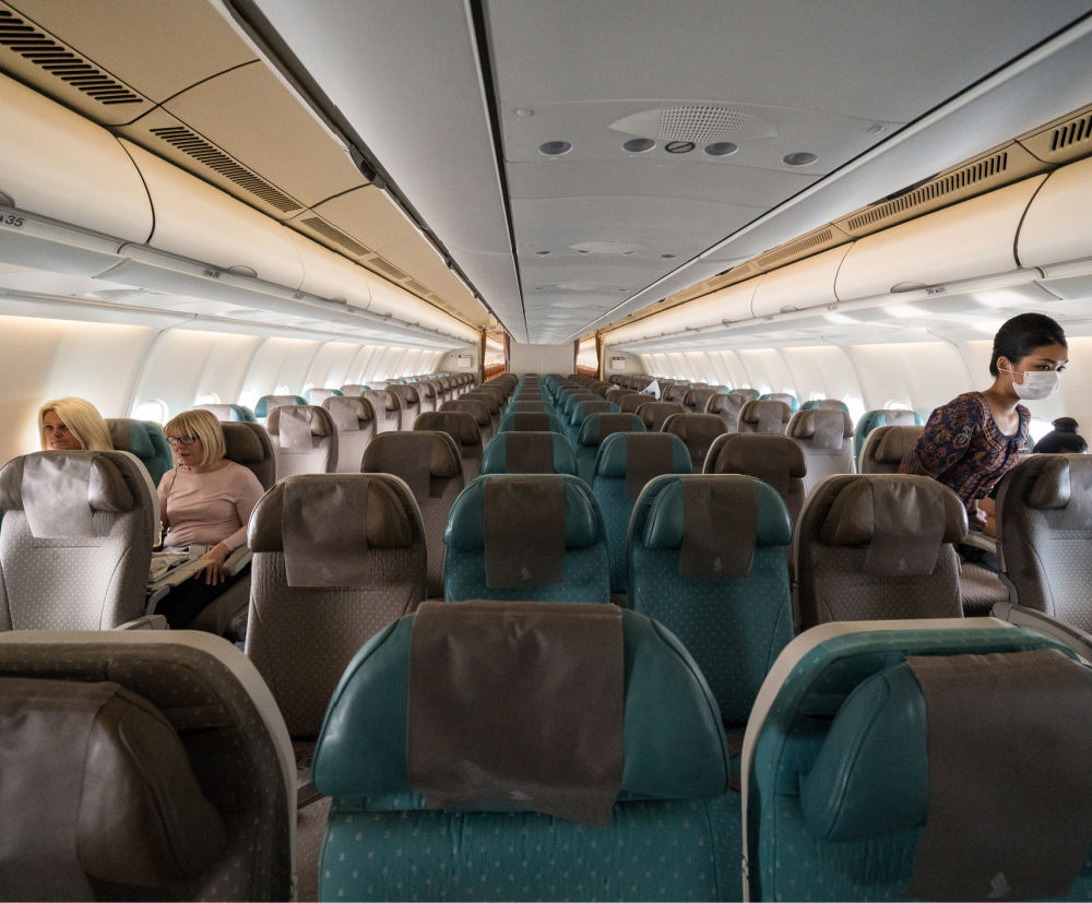 Empty plane from bali during covid-19