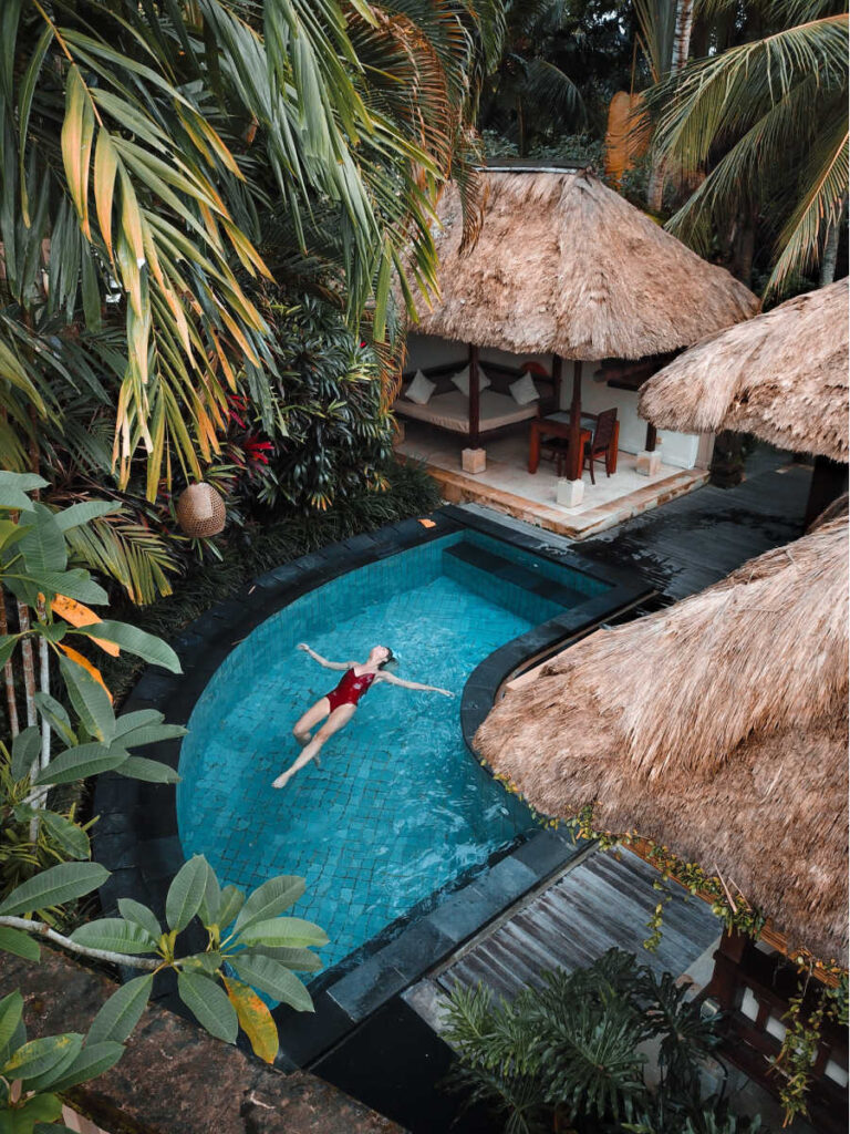 bali tourist in pool