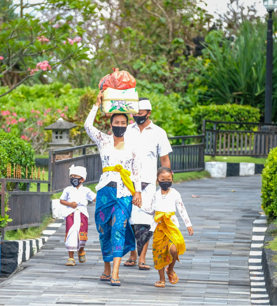 Bali Family Wearing masks