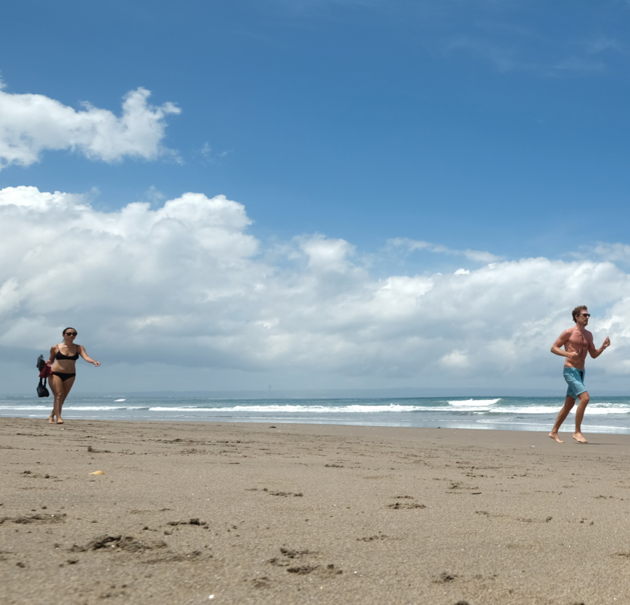 foreigners in bali on beach