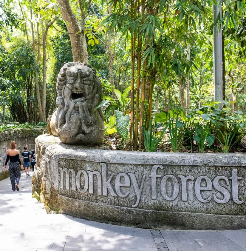 Ubud monkey forest sign
