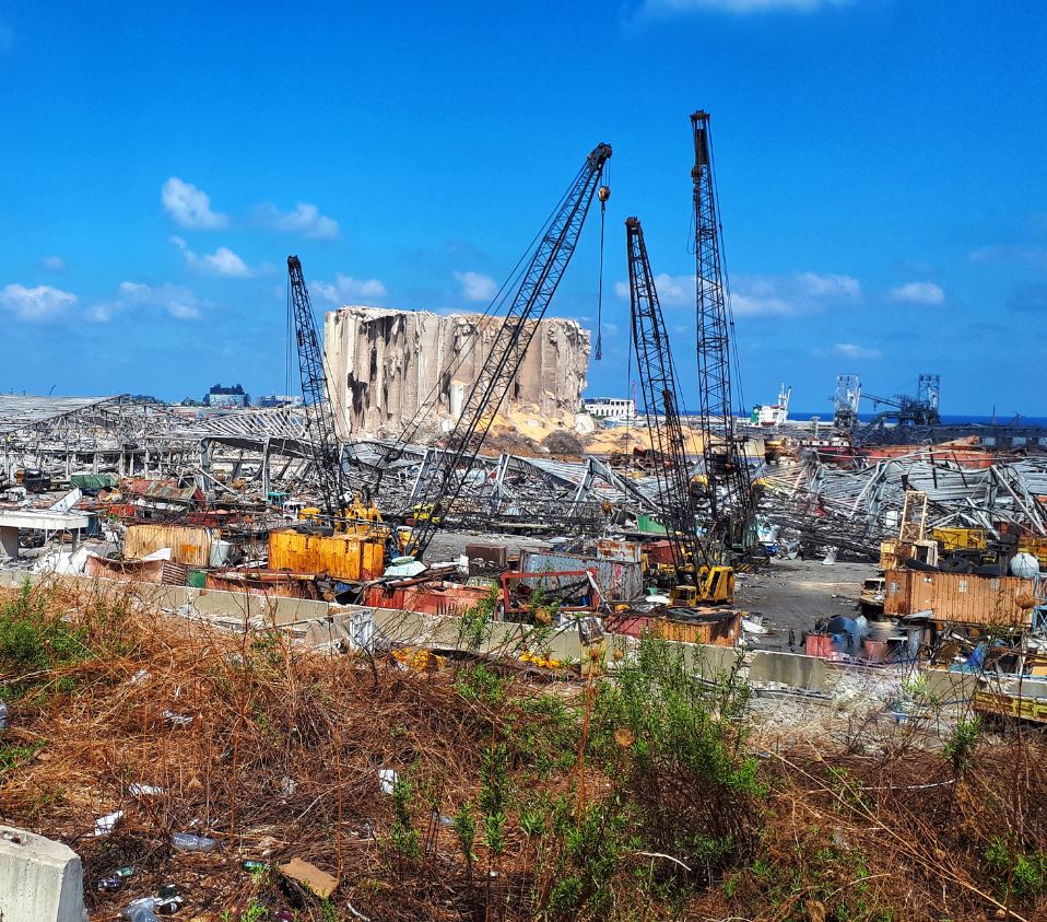 This is how the sea port of Beirut appeared days after the explosion that took place at August 8, 2020