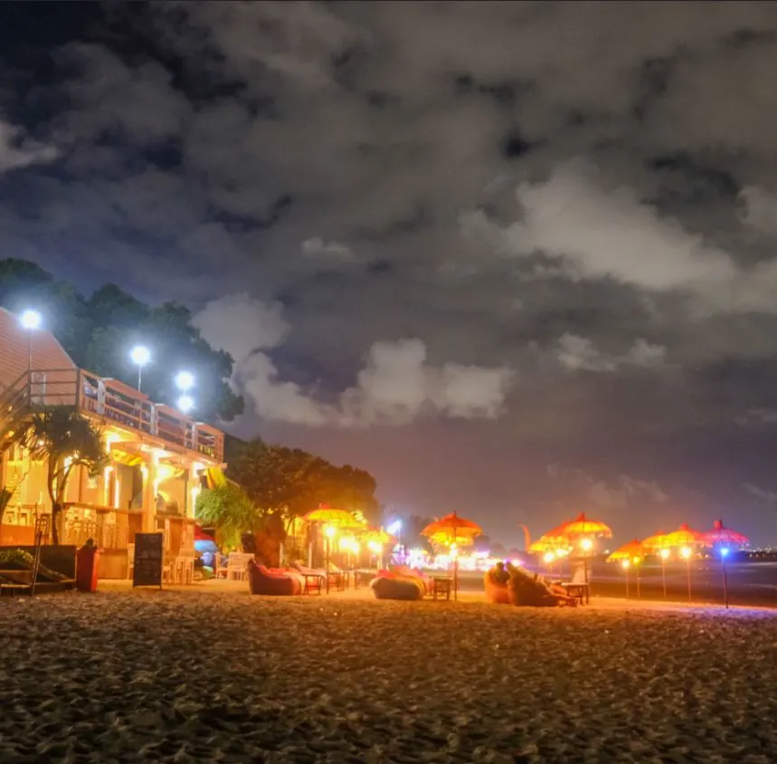 Kuta beach at night
