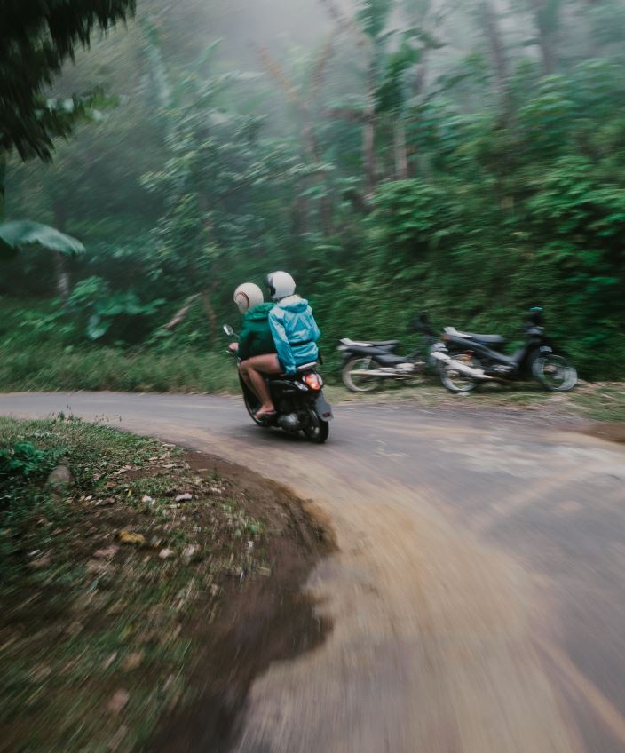 couple on motorbike