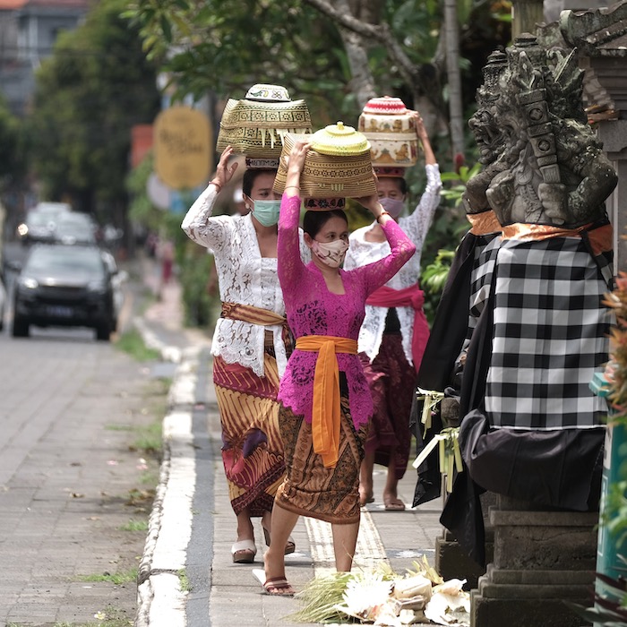 Bali local women masks