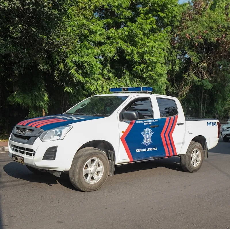 Bali police truck