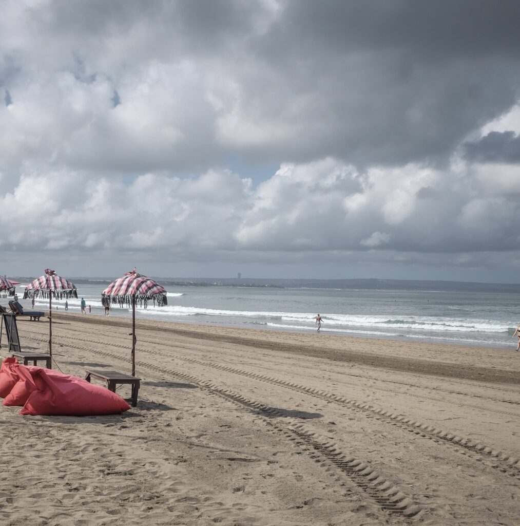 Cloudy Bali beach