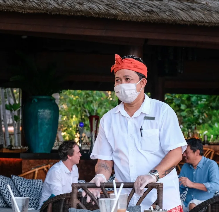 cafe served in Bali mask