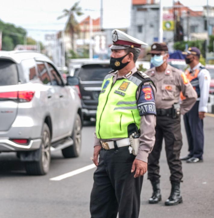 police patrol Bali traffic