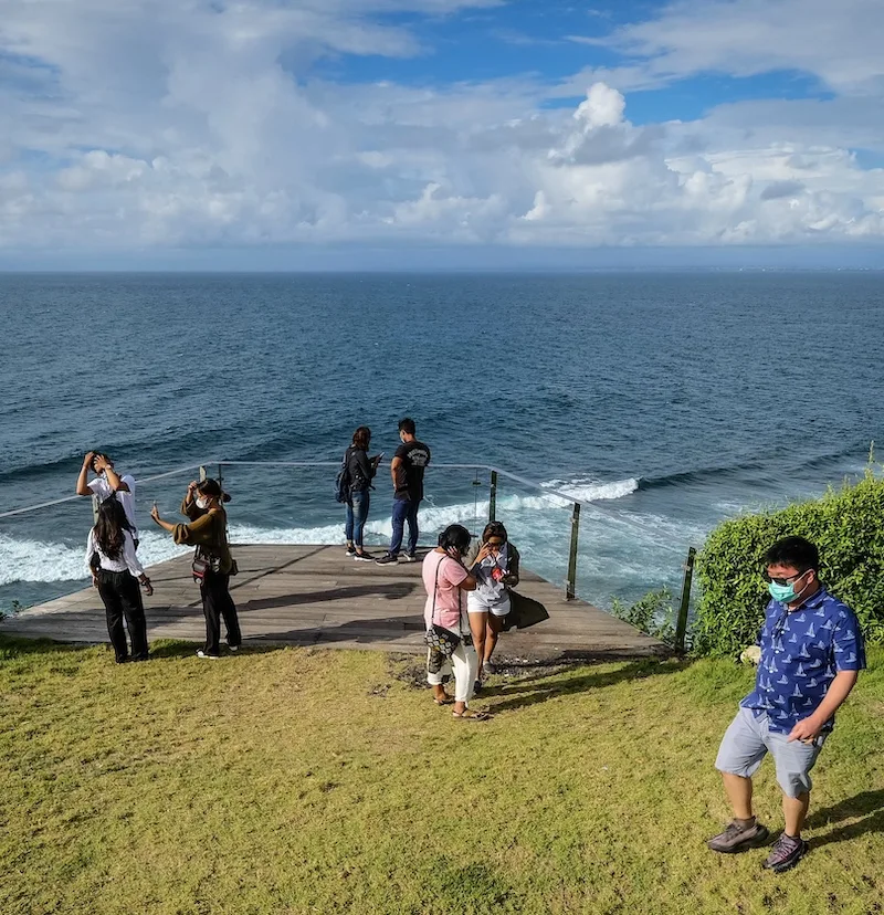 Bali tourists sightseeing on mountain