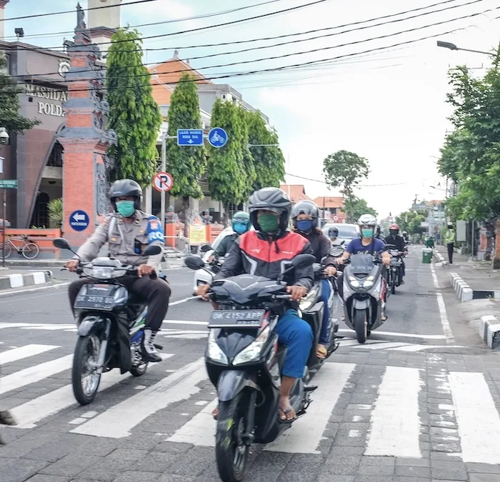 motorbikes on road