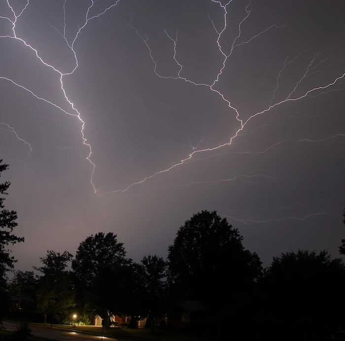 rain storm and lightning