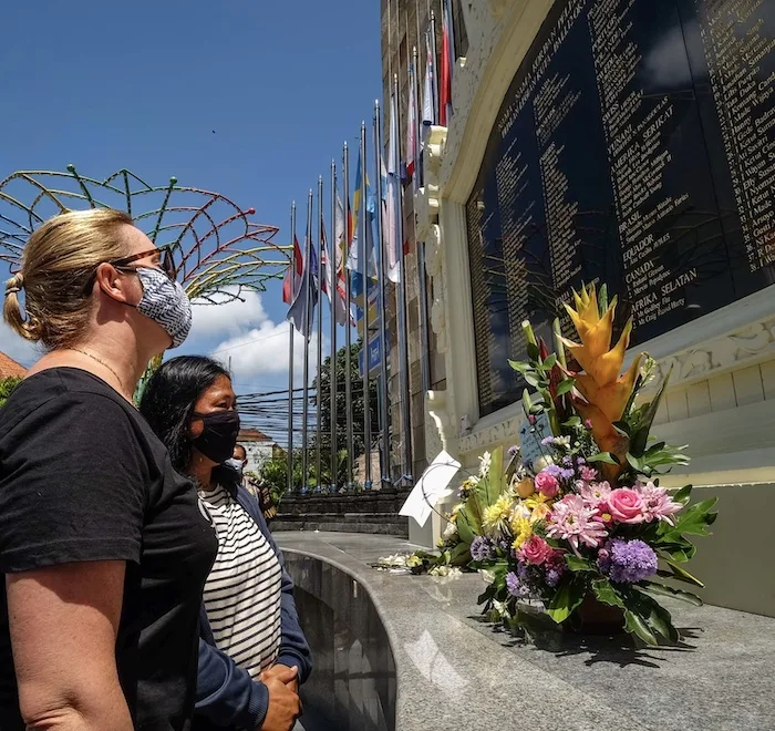 visitors at Bali bombing memorial