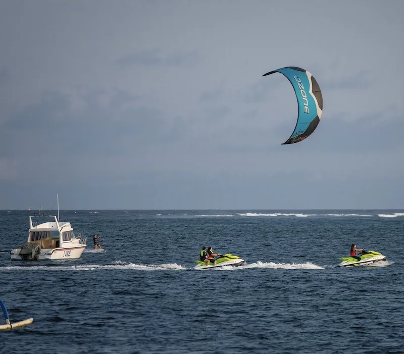 Bali beach water sports tourists