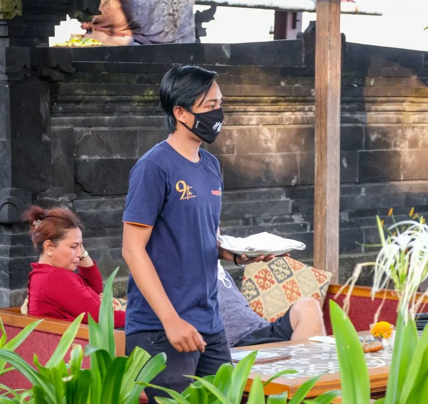 Ubud Bali server at restaurant