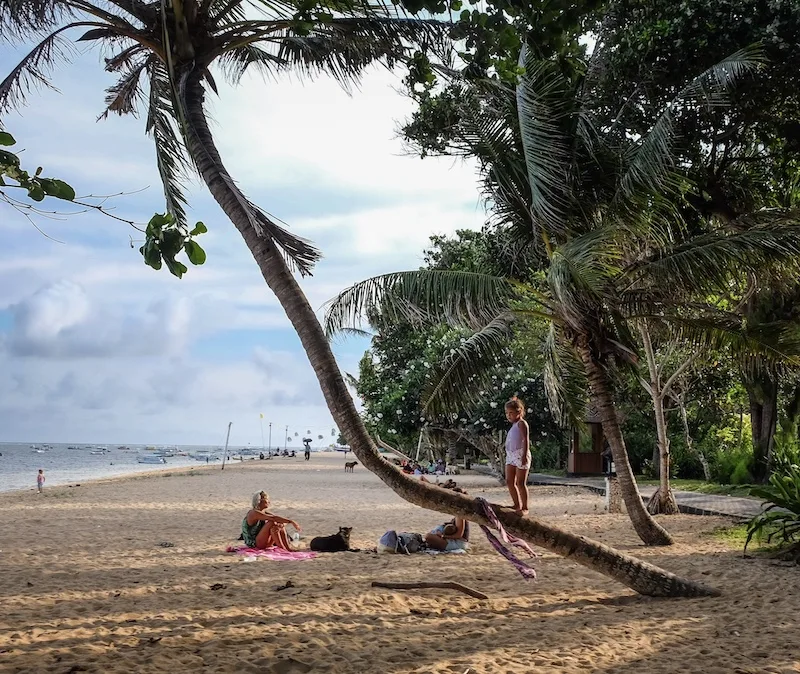 international tourists beach