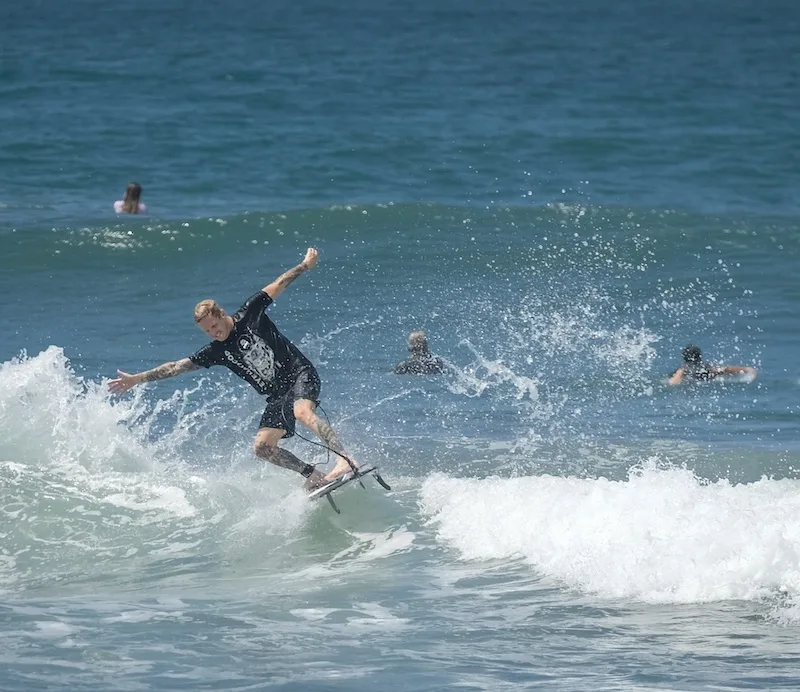 tourist surfing