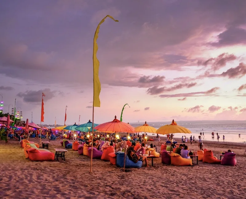 tourists at beach