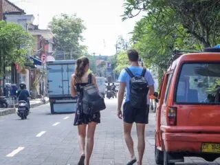 tourists masks street