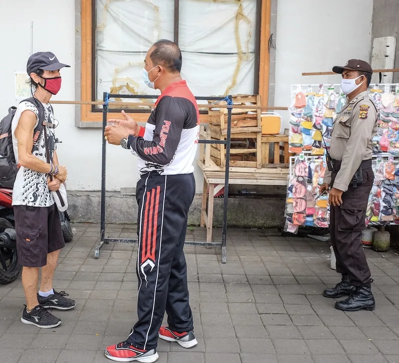 police enforcing masks rule