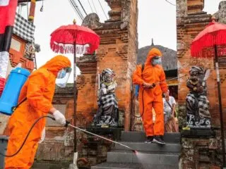 Bali Officials Start Disinfecting Public Areas In Anticipation Of New Omicron Variant