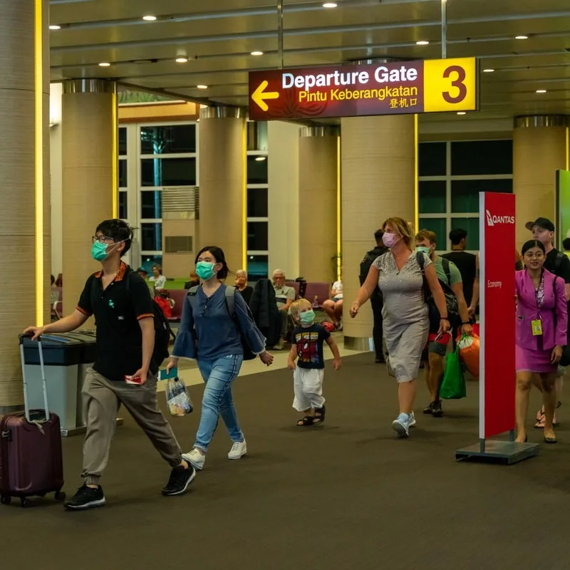 international tourists arriving in Bali 2020