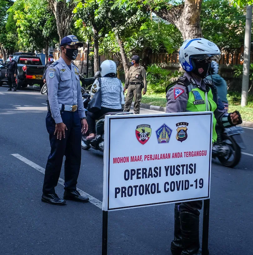 Bali police covid protocols