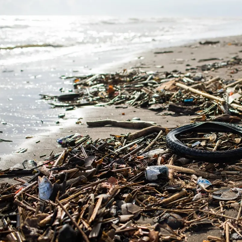 Beach garbage in Bali