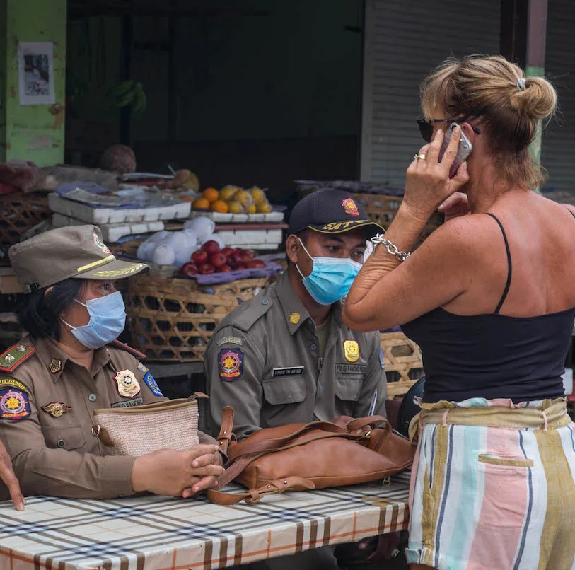 Bali tourist fined for not wearing mask