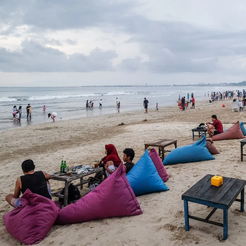 Tourists in Jimbaran beach