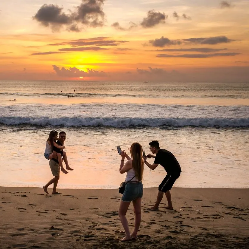 Tourists on Beach Bali