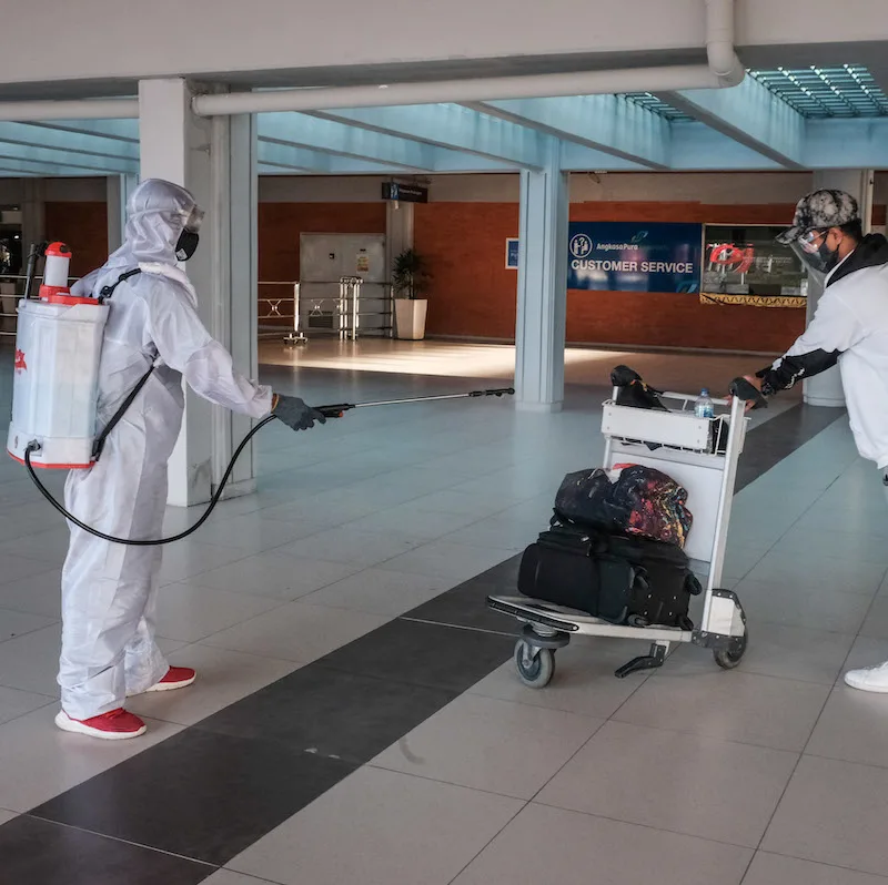 Bali airport sanitation