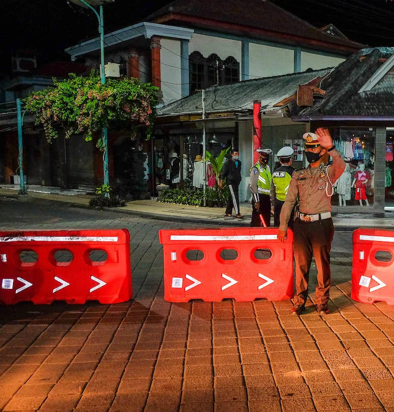 Bali police evening