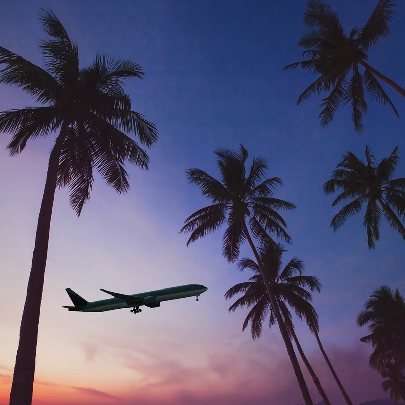 Plane leaving Bali