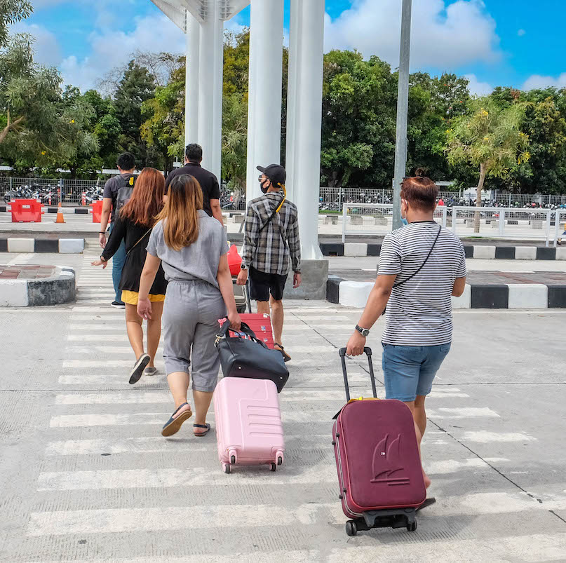 Travelers arriving in Bali