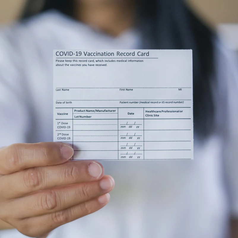 Covid vaccination card