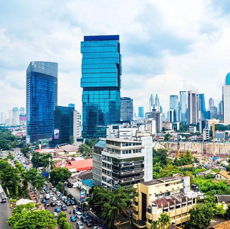 Jakarta city view with skyscrapers