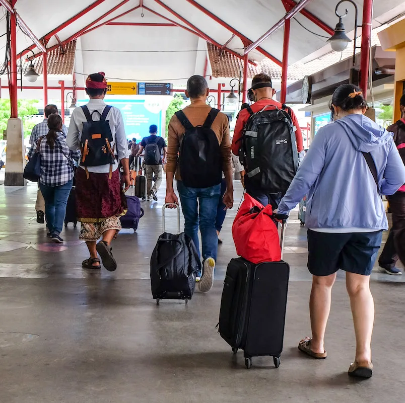 tourists at airport