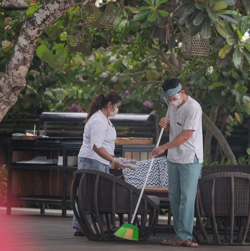 Bali sweeper staff