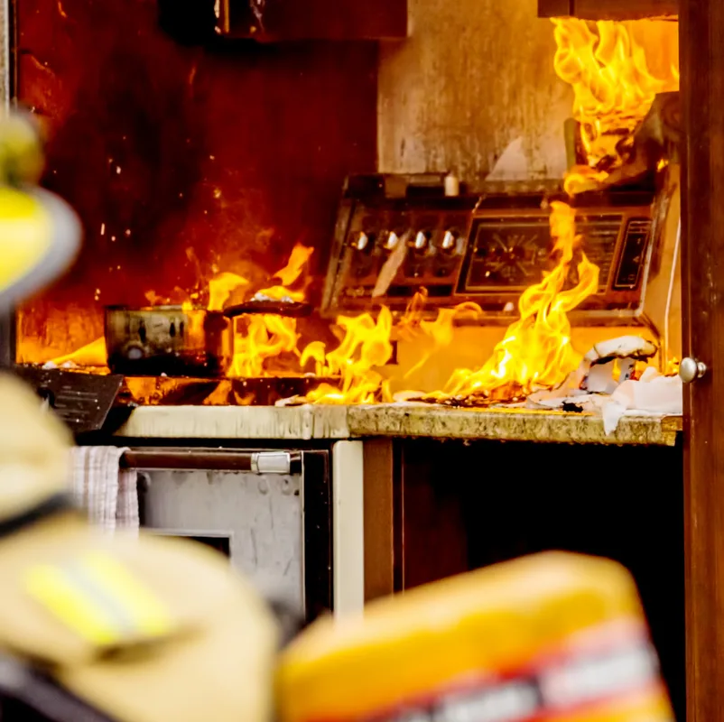 fire in kitchen
